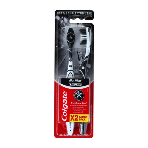 [P0003739] Colgate Zahnbürste 2Stück Max White AktivKohle