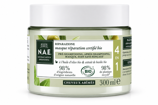 [P0003908] N.A.E. Reparierende 4in1-Haarkur 300 ml – Bio-Olivenöl & Basilikum
