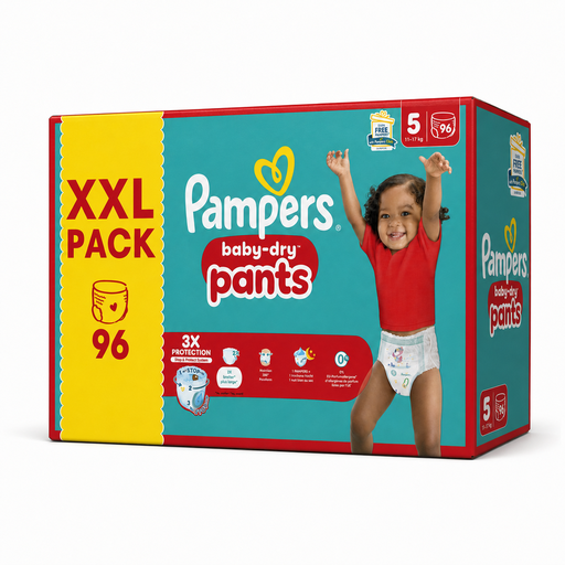 Pampers Baby-Dry Pants Größe 5 im XXL-Pack mit 96 Windelhöschen für Kinder von 11 bis 17 kg
