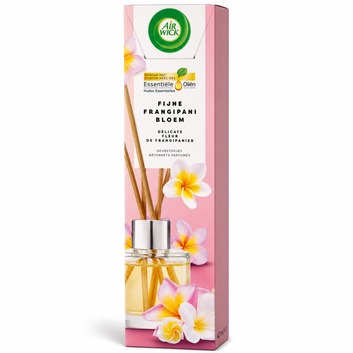 Air Wick Essential Oils Duftstäbchen Delicate Frangipani Flowers 40 ml mit zartem exotischem Frangipani-Blütenduft